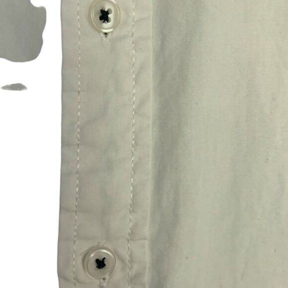 Native Code Boys Button Down White Short Sleeve Shirt Button Details Sz Medium - Picture 10 of 12